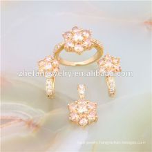 Zircon flower 18k italian gold plated jewelry sets